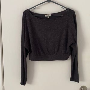 Cropped rib sweater top